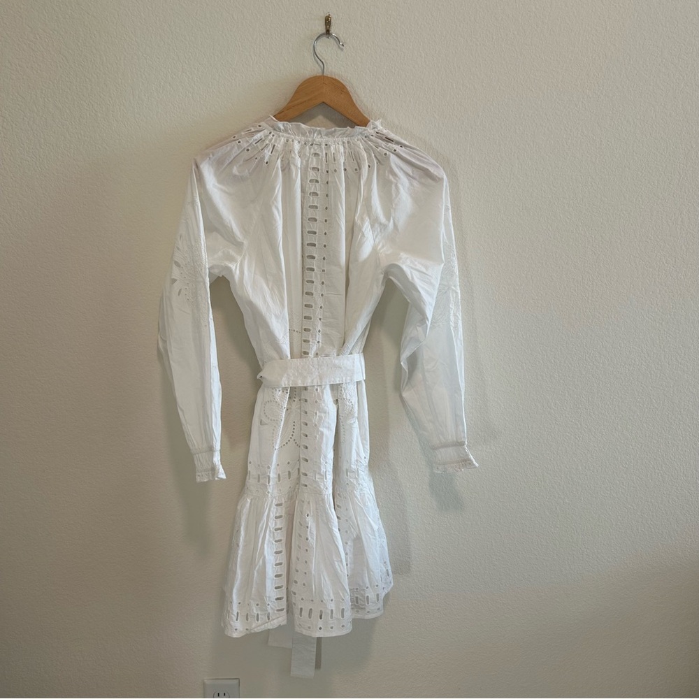 NWT Rails Saylor Button Up Cotton Eyelet White Ruffled Collar Dress - Picture 7 of 7